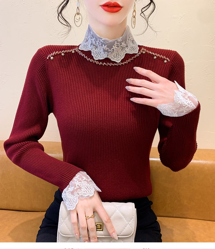 【tops】ドッキングニットトップス　M27425