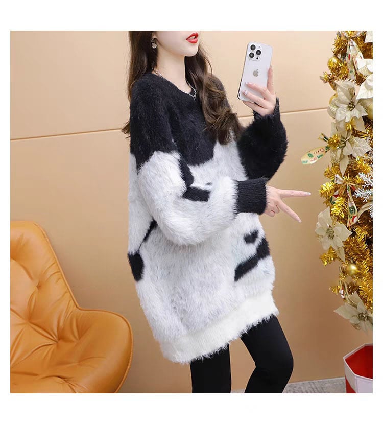 【tops】配色切り替えニットセーター　M29157