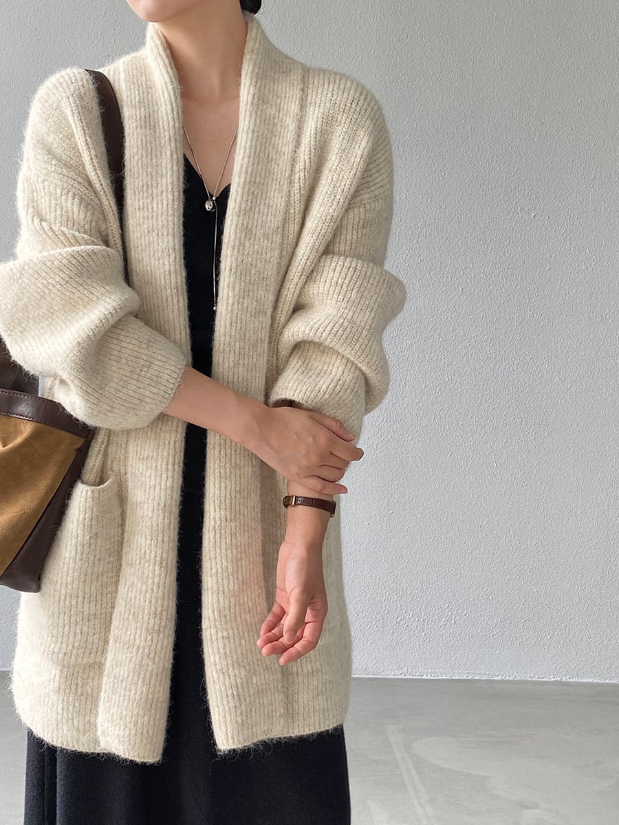 【outer】ロングニットカーディガン Q7242