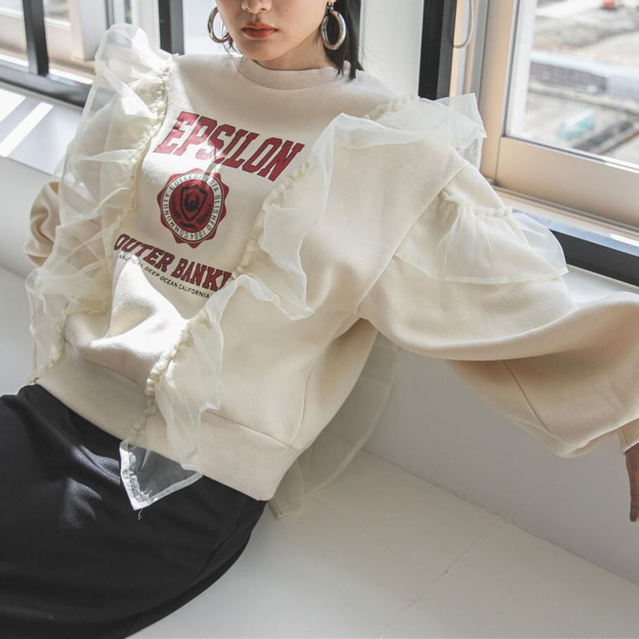 【tops】チュールコンビプルオーバー　M28373