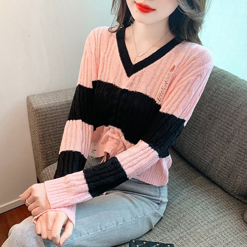 【tops】カットワークニットセーター　M25768