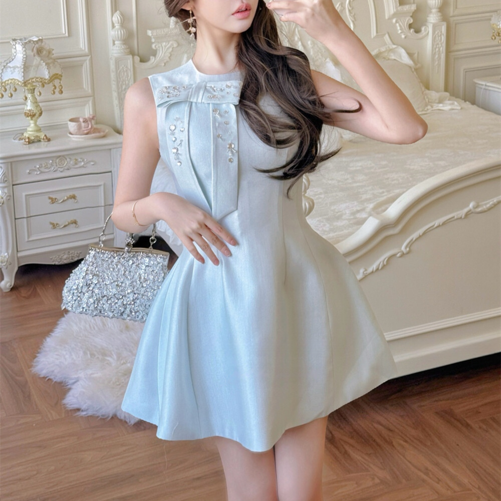 【dress】リボンミニワンピース　N3534