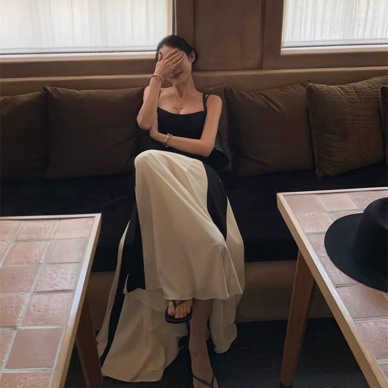 【dress】ロングキャミワンピース Q8394