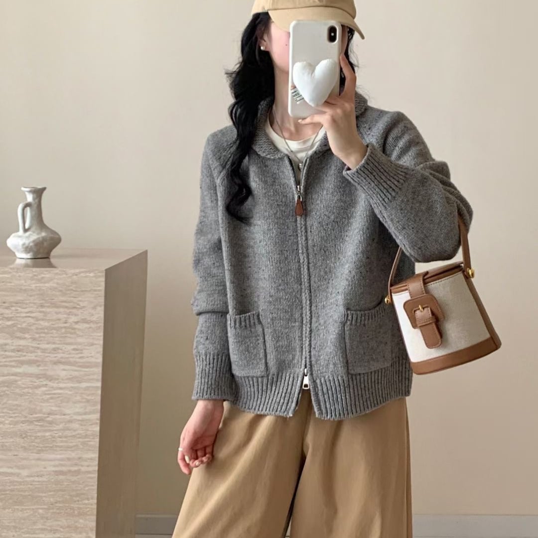 【outer】Wジップニットカーデ　M25904