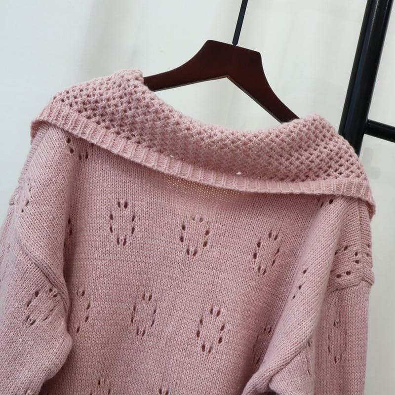 【outer】カットワークニットカーデ　M25737