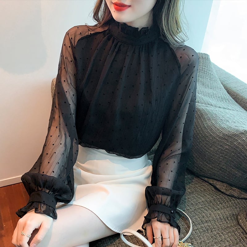 【tops】チュールコンビシャツトップス　M28709