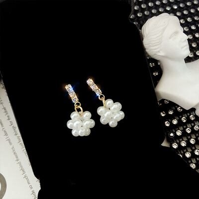 【小物】高級感  韓国系 気質ファッションシンプルデザインパールピアスアクセサリー