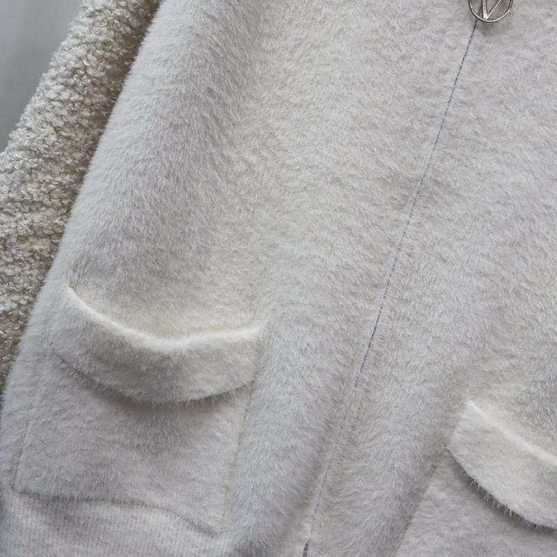【outer】フード付きニットカーデ　M27633