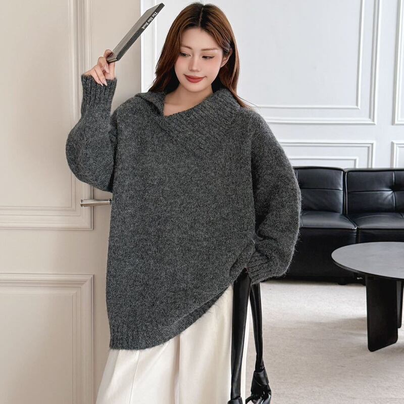 【tops】ハイネックニットトップス Q7252