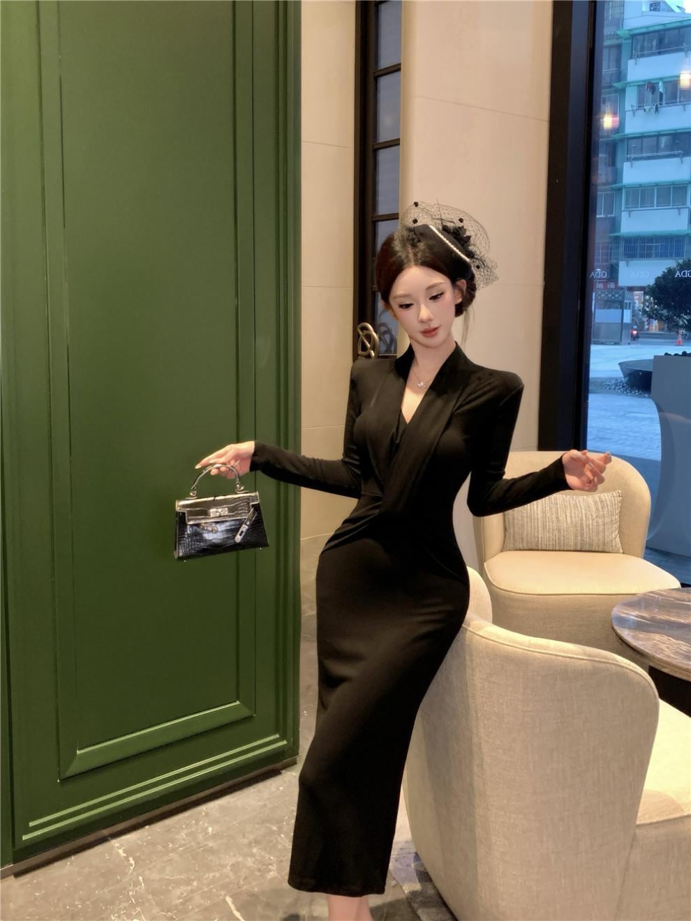 【dress】タイトロングワンピース Q7758