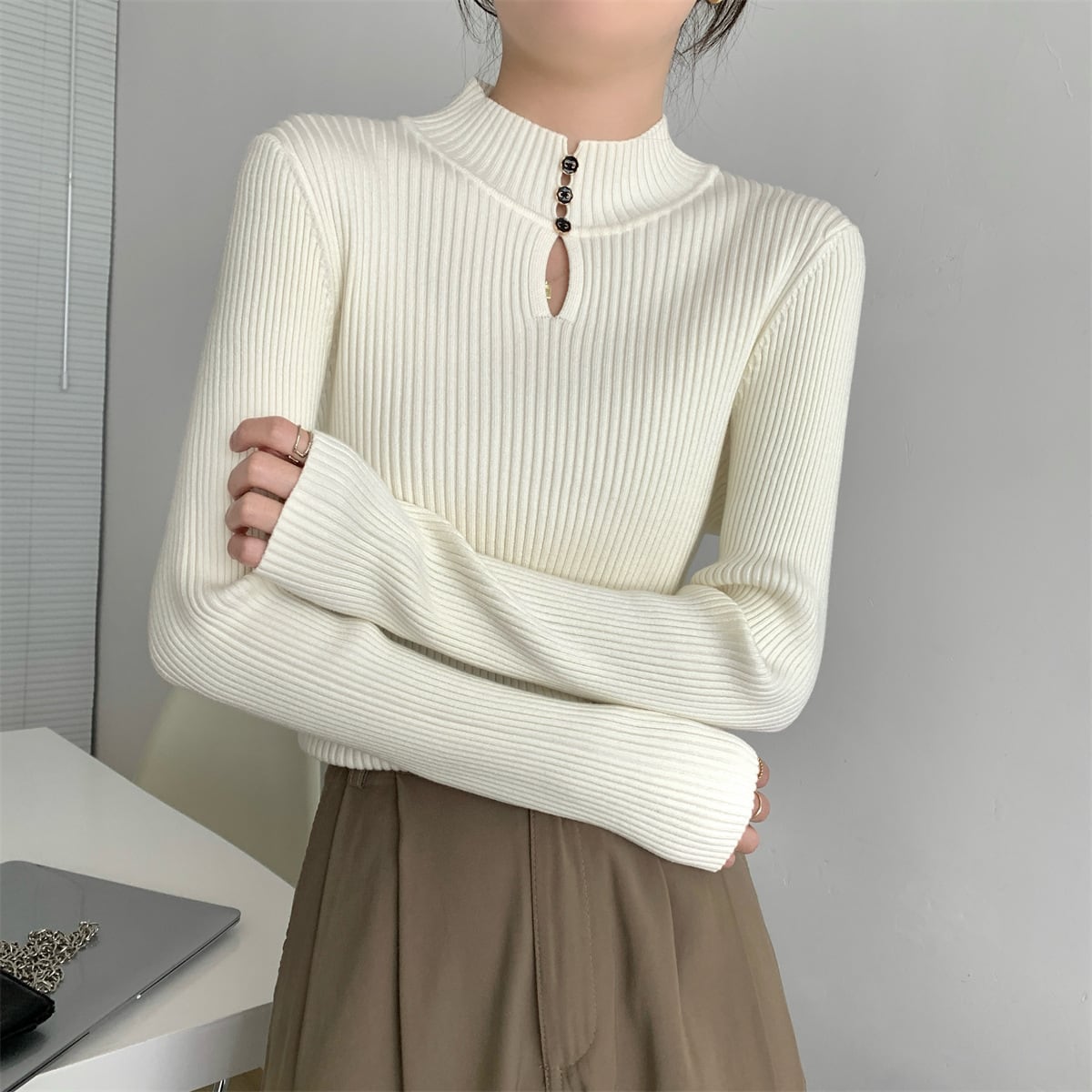 【tops】ニットトップス　M27664
