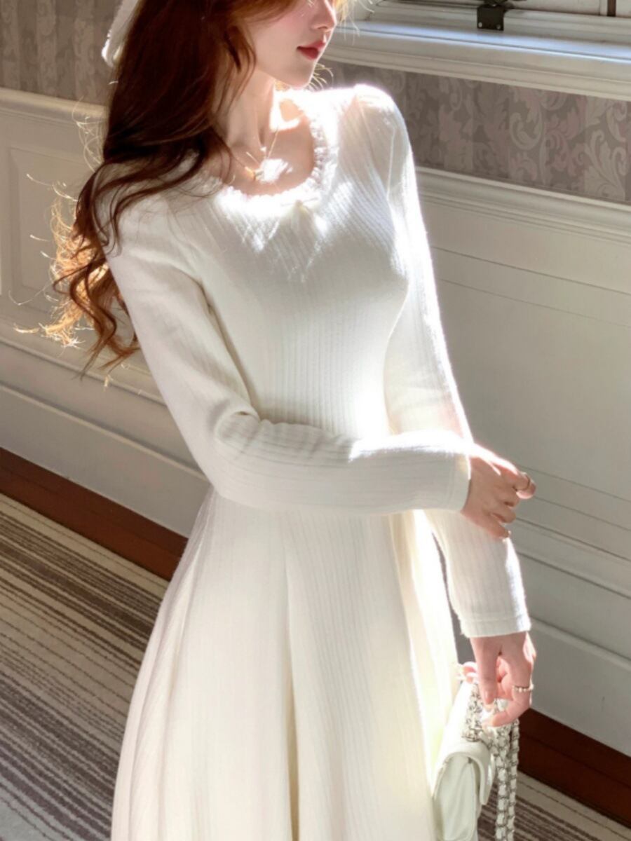 【dress】ドッキングニットワンピース　M28279