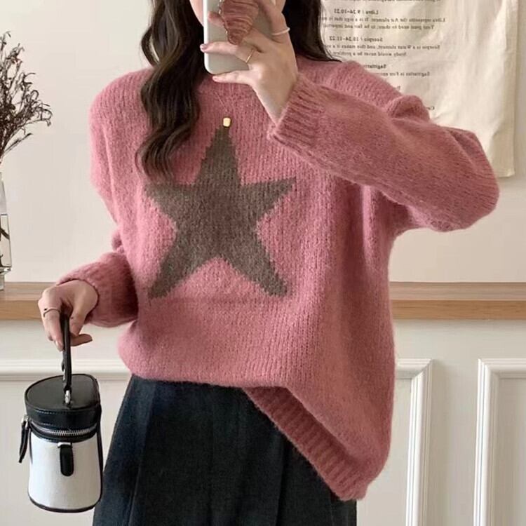 【tops】クルーネックニットセーター　M18867