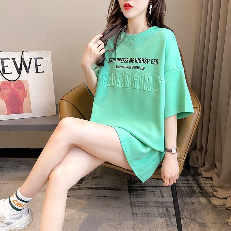 【tops】好感度満載！3色ラウンドネック半袖英字柄ファッションTシャツF0414