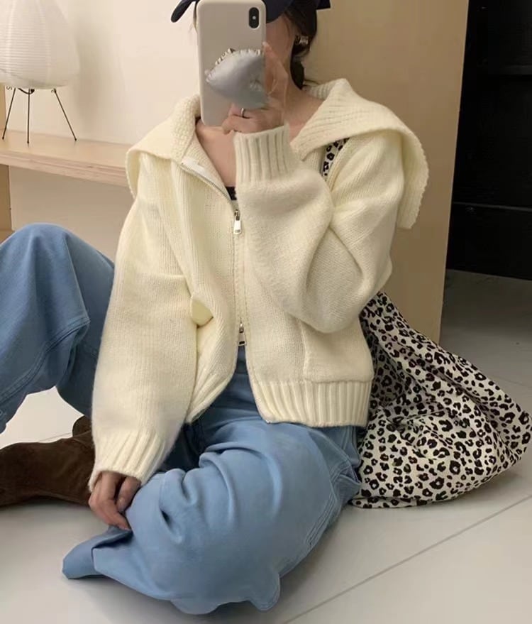 【outer】ファスナーニットカーデ　M27256