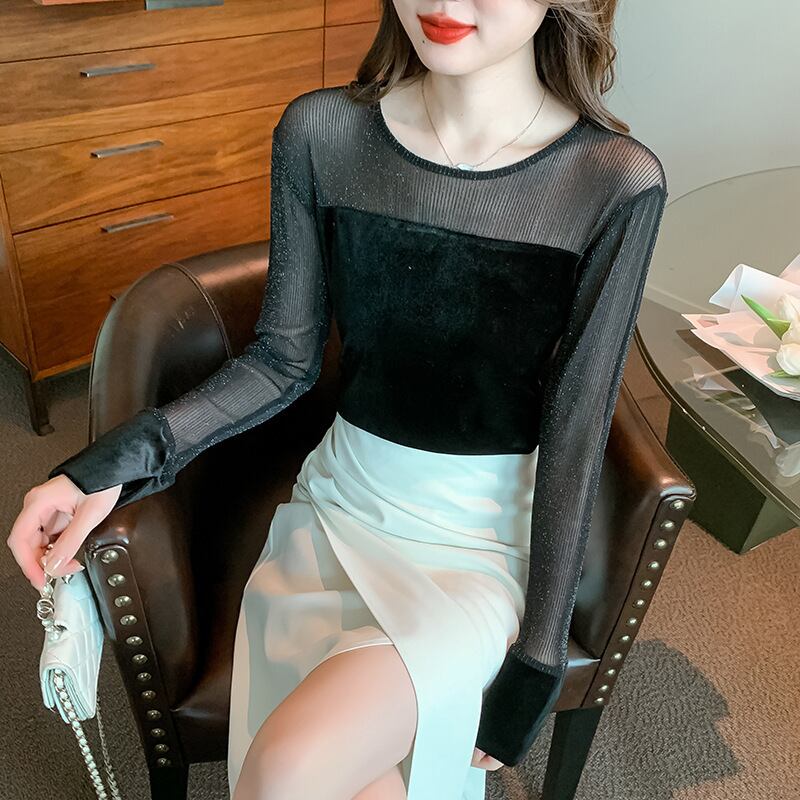 【tops】チュールコンビトップス　M29378
