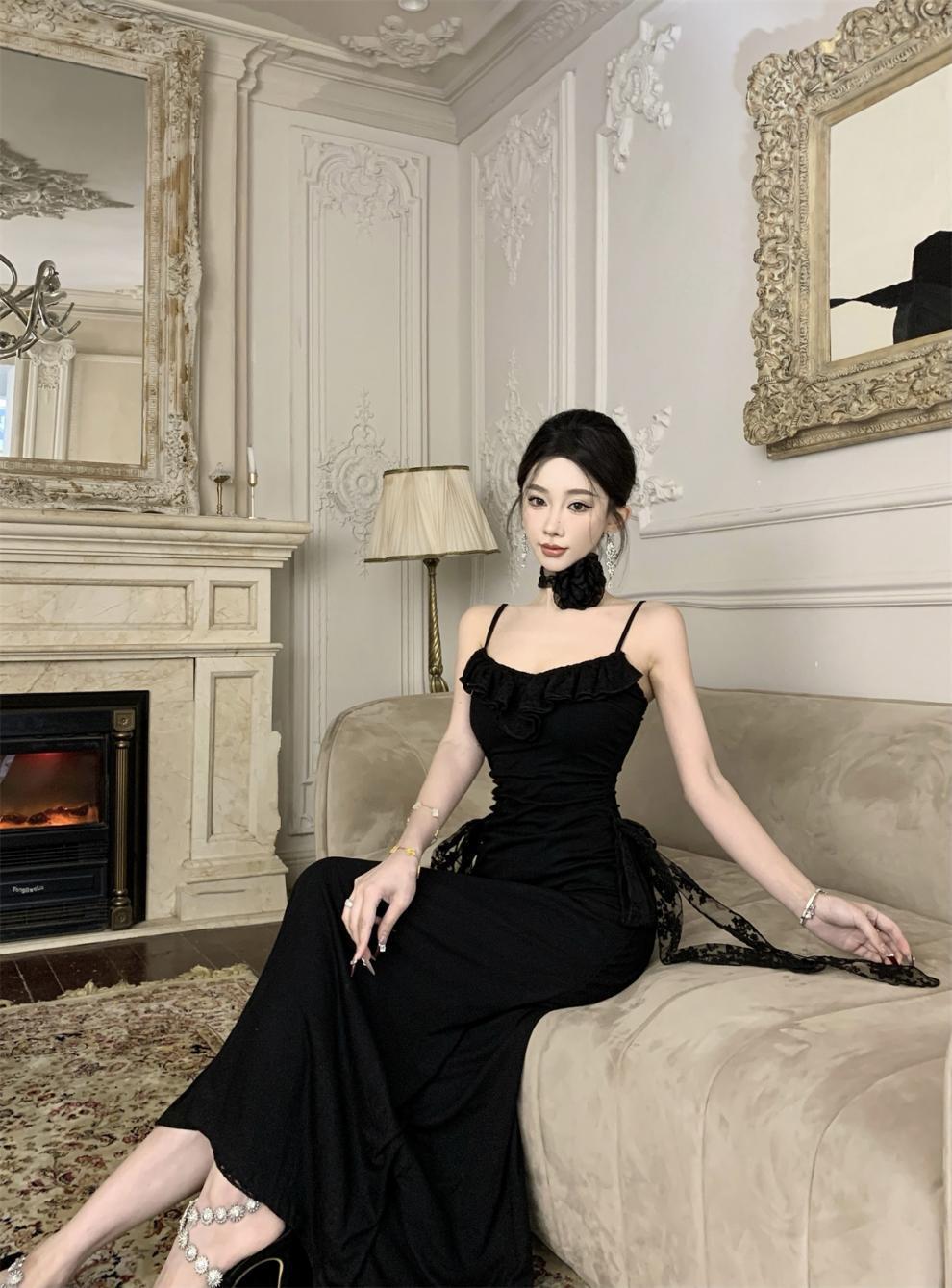 【dress】レース切り替えキャミワンピース　M30005