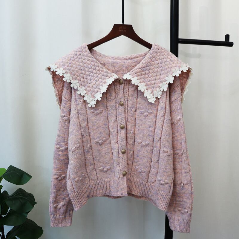 【outer】ドールカラーニットカーデ　M25514