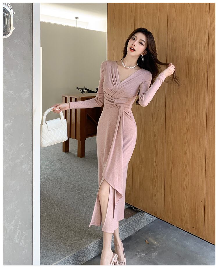 【dress】Vネックワンピース　M29498