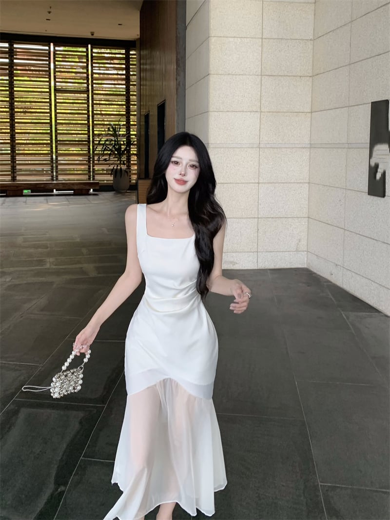 【dress】Uネックマーメイドキャミワンピース G21260