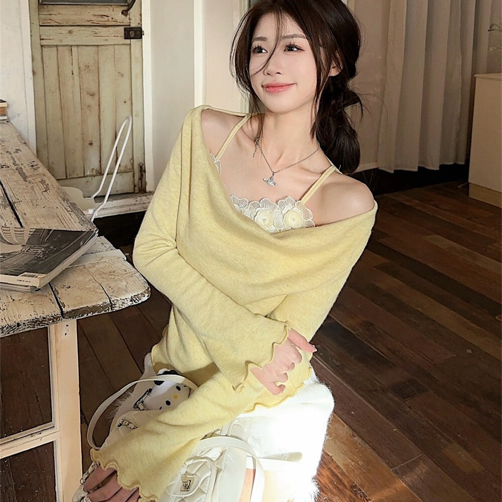 【tops】立体フラワーニットトップス　M27674