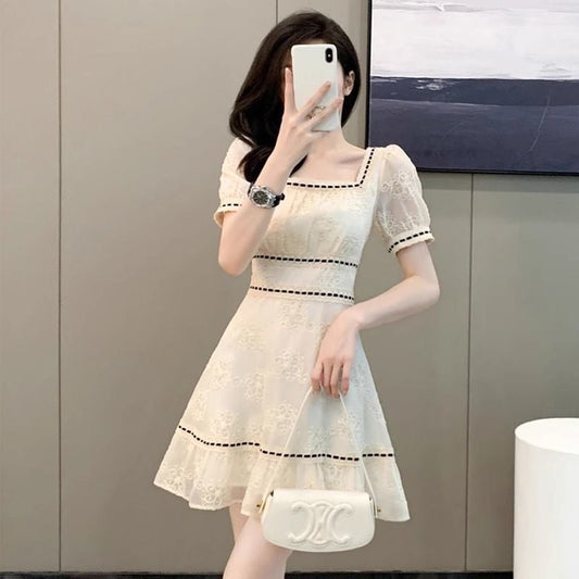 【dress】スクエアネックパフスリーブワンピース G21532