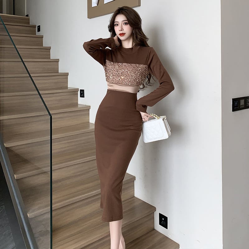 【dress】スパンコールワンピース　M27057