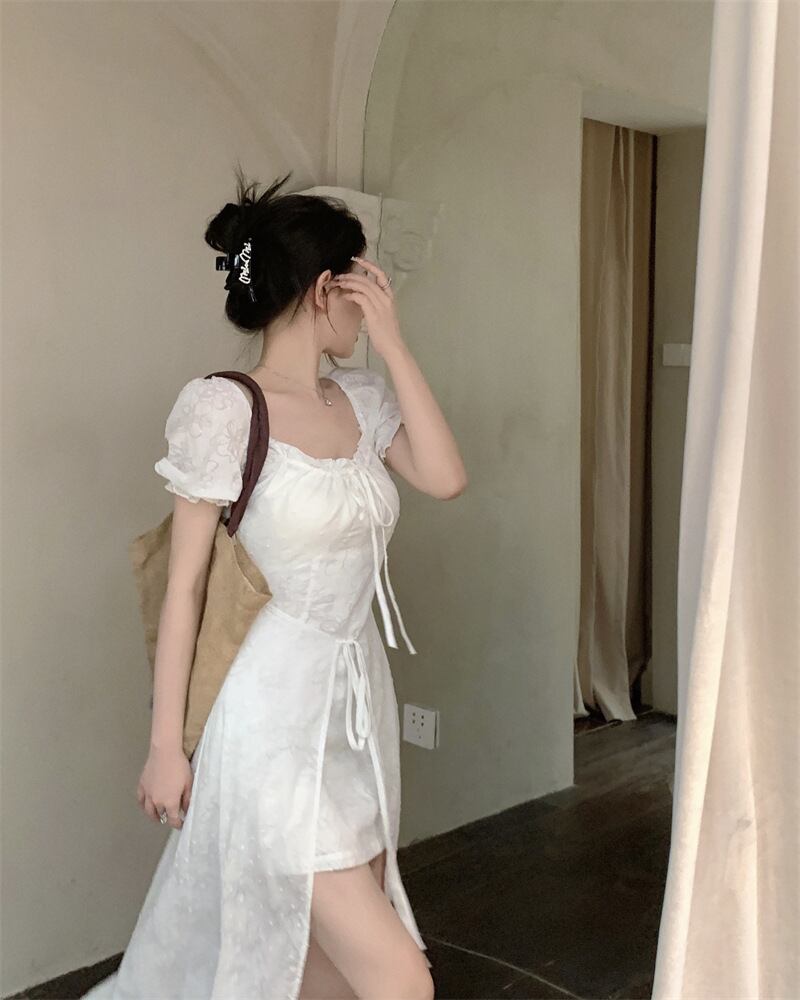 【dress】フリル スリットワンピース G20382