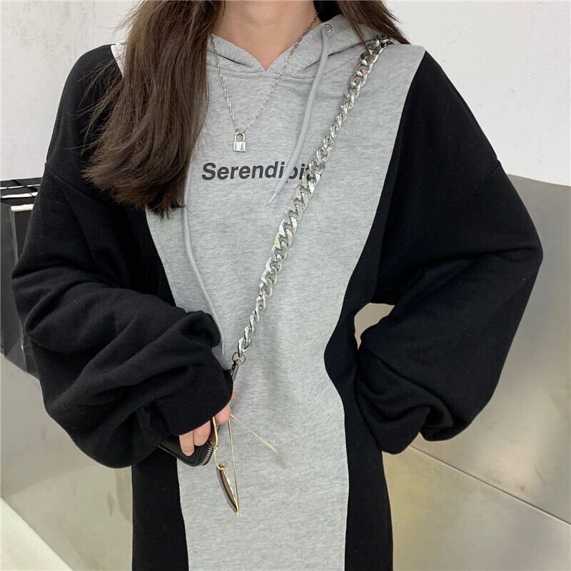 【dress】韓流スタイル!気質満点レトロ秋ルーズパーカーワンピース G1883