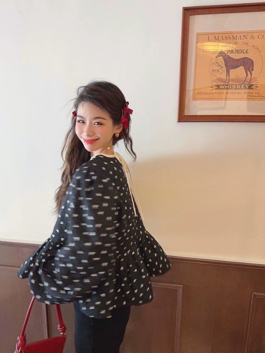 【tops】ペプラムリボントップス　N2908