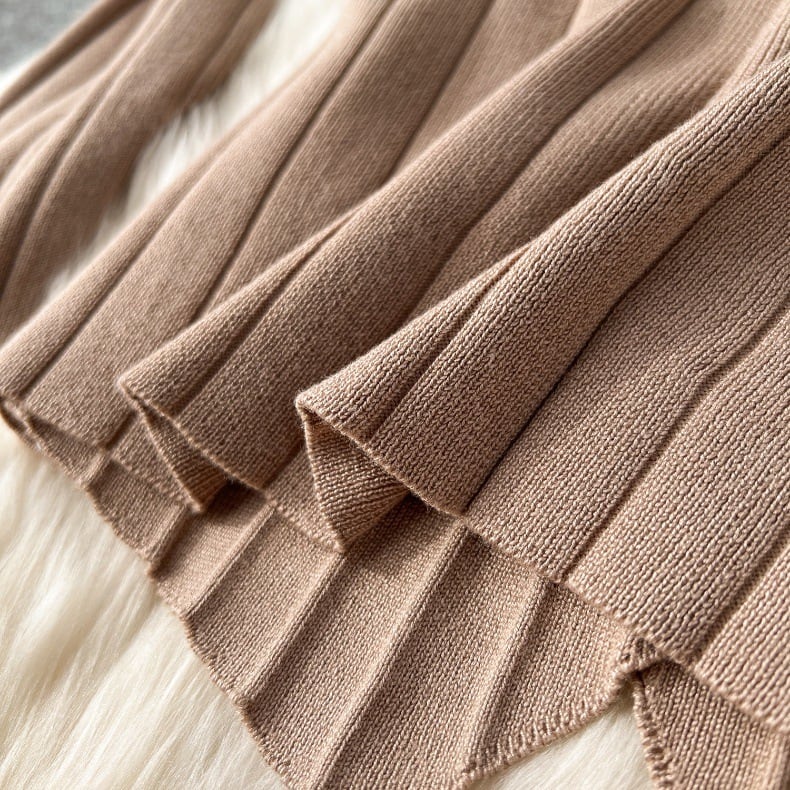 【set】ニットカーディガン+ベスト+ガウチョパンツ3点セットF6989