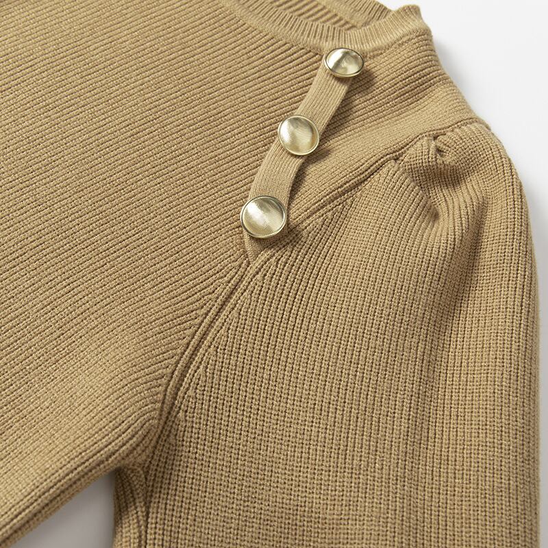 【tops】ボタンデザインニットトップス　M28752