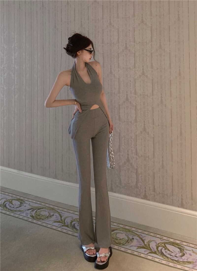 【set】スリットキャミソール+ラッパズボン２点セットG21282