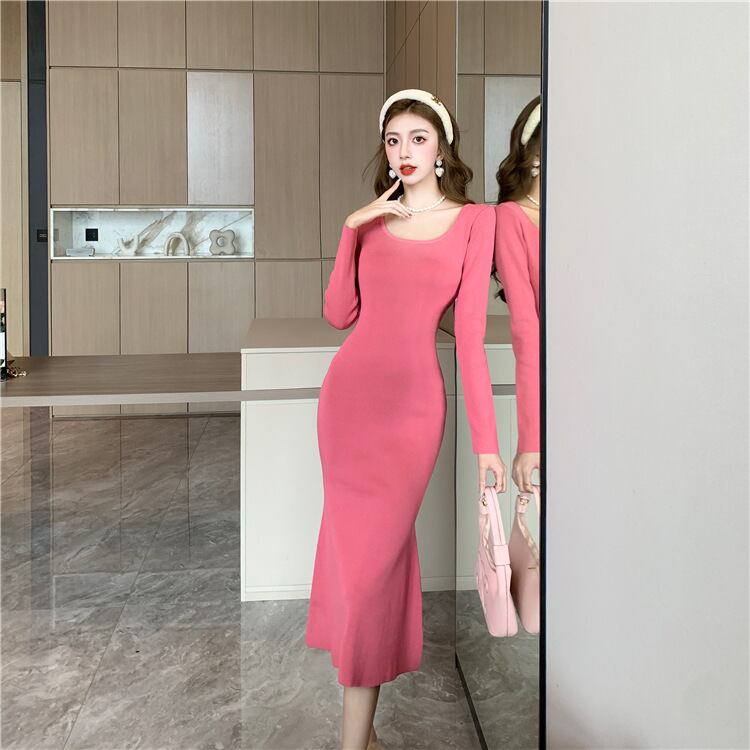 【dress】マーメイドニットワンピース　M18607