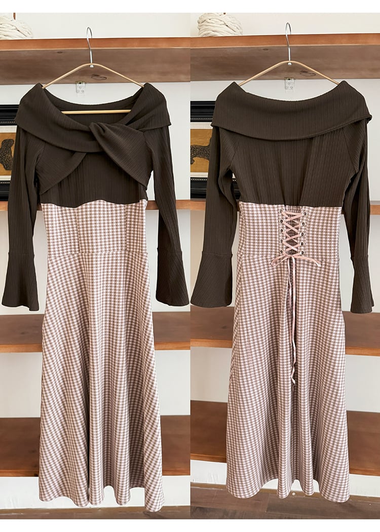 【dress】ツイストクロスドッキングワンピース 　N3398