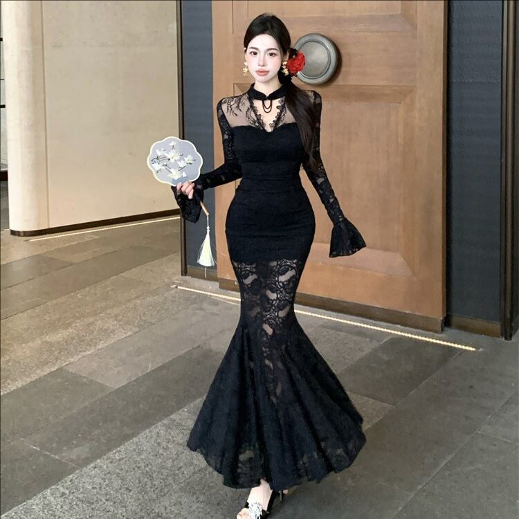 【dress】マーメイドレースデートワンピース　M28372