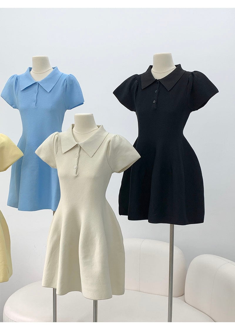 【dress】ポロネック立体感ミニワンピース　N2667