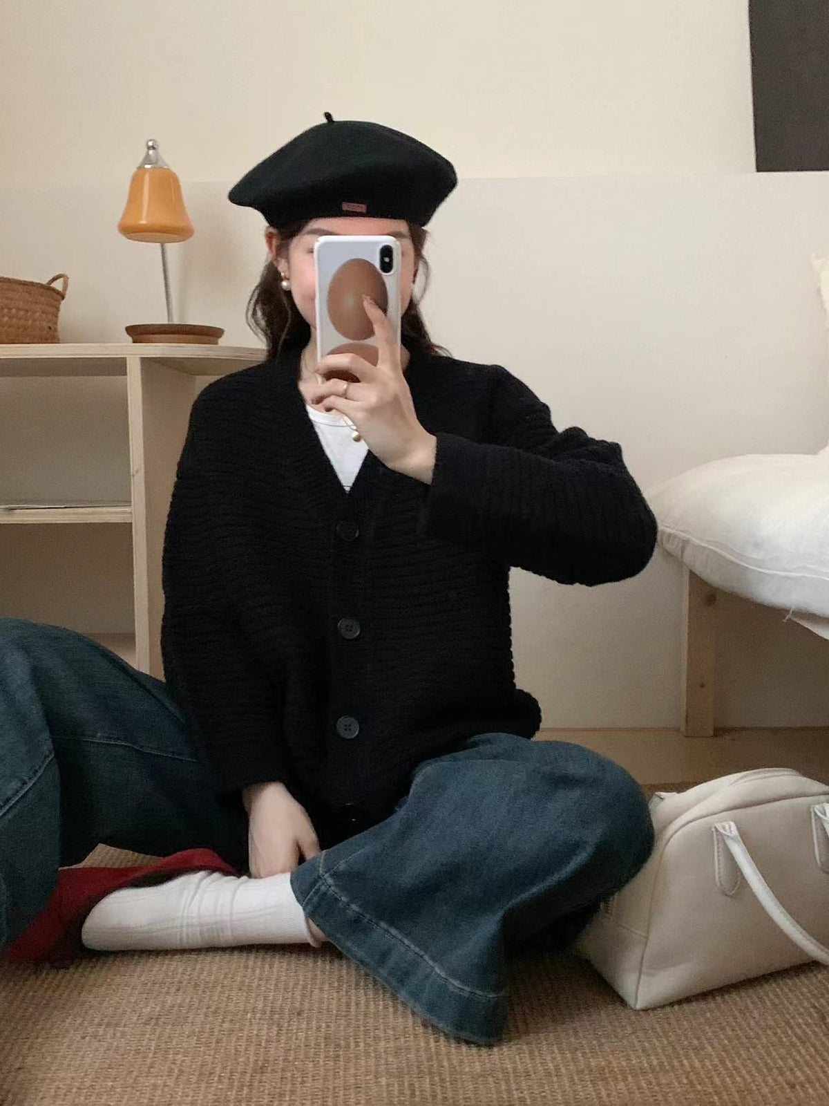 【outer】Vネックニットカーデ　M25863