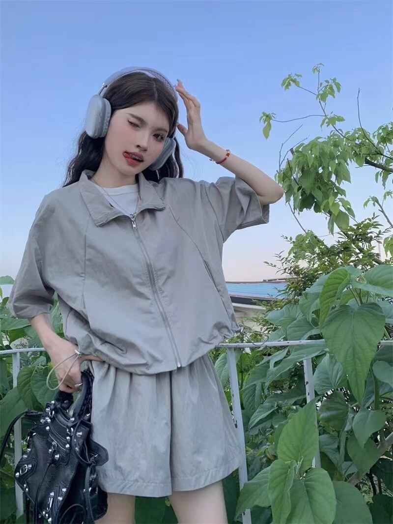 【set】カーディガンアウター+ショートパンツ２点セットG21286