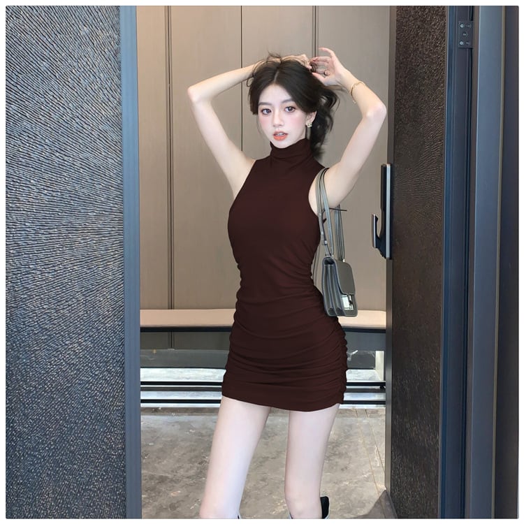 【dress】ノースリーブ裹起毛ワンピース　M28104