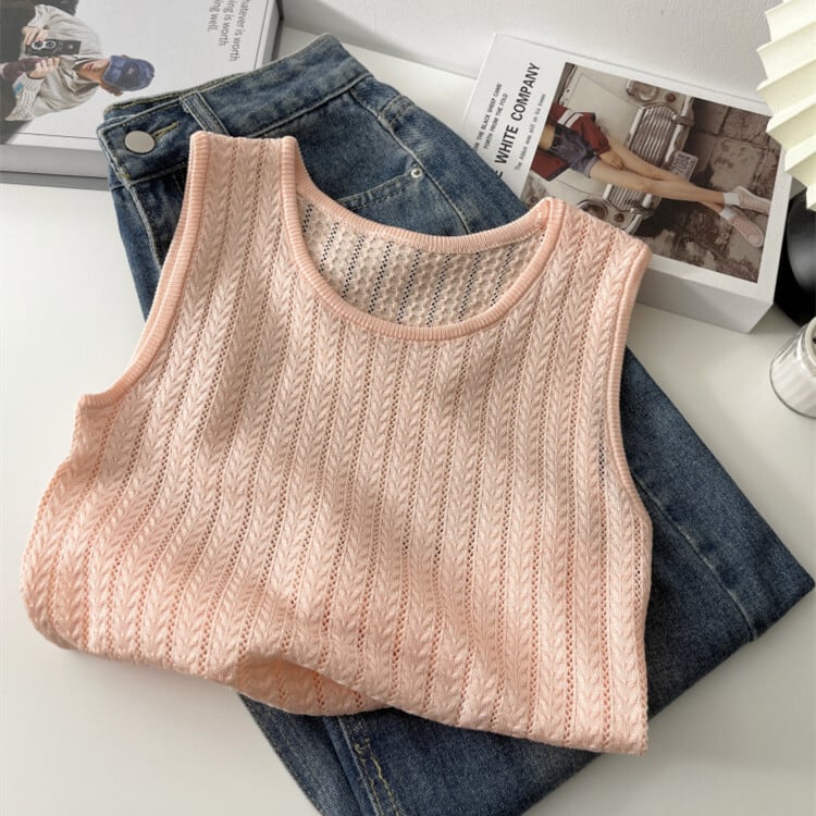 【tops】ニットノースリーブトップス　M29941