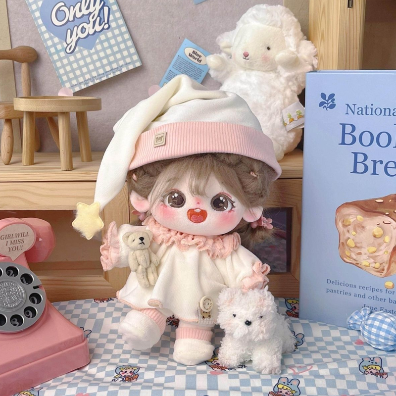 【GOODS】着せ替え 20cm ぬいぐるみ服 パジャマ4点セット Q2501