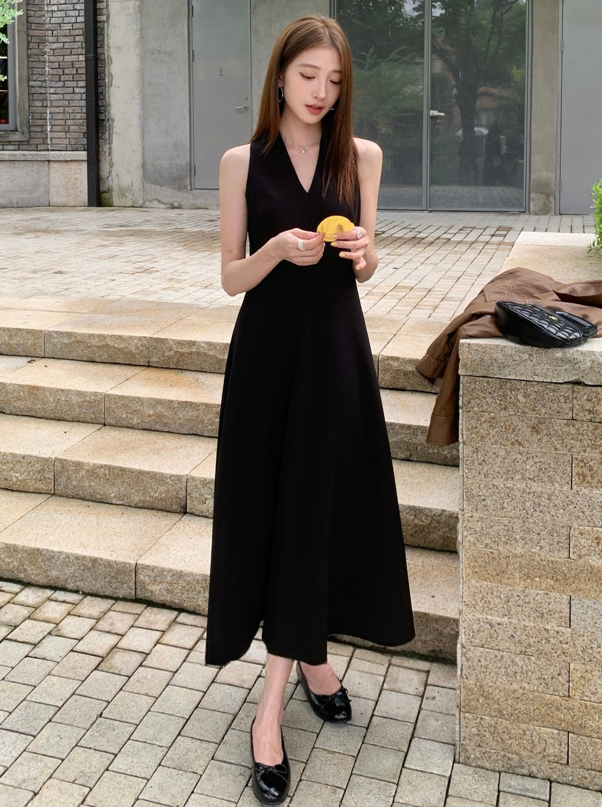 【dress】ノースリーブロングワンピース Q8931