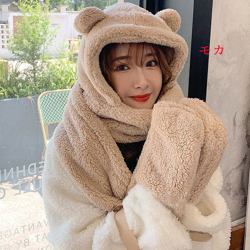 【小物】あったか一体化帽子F8268