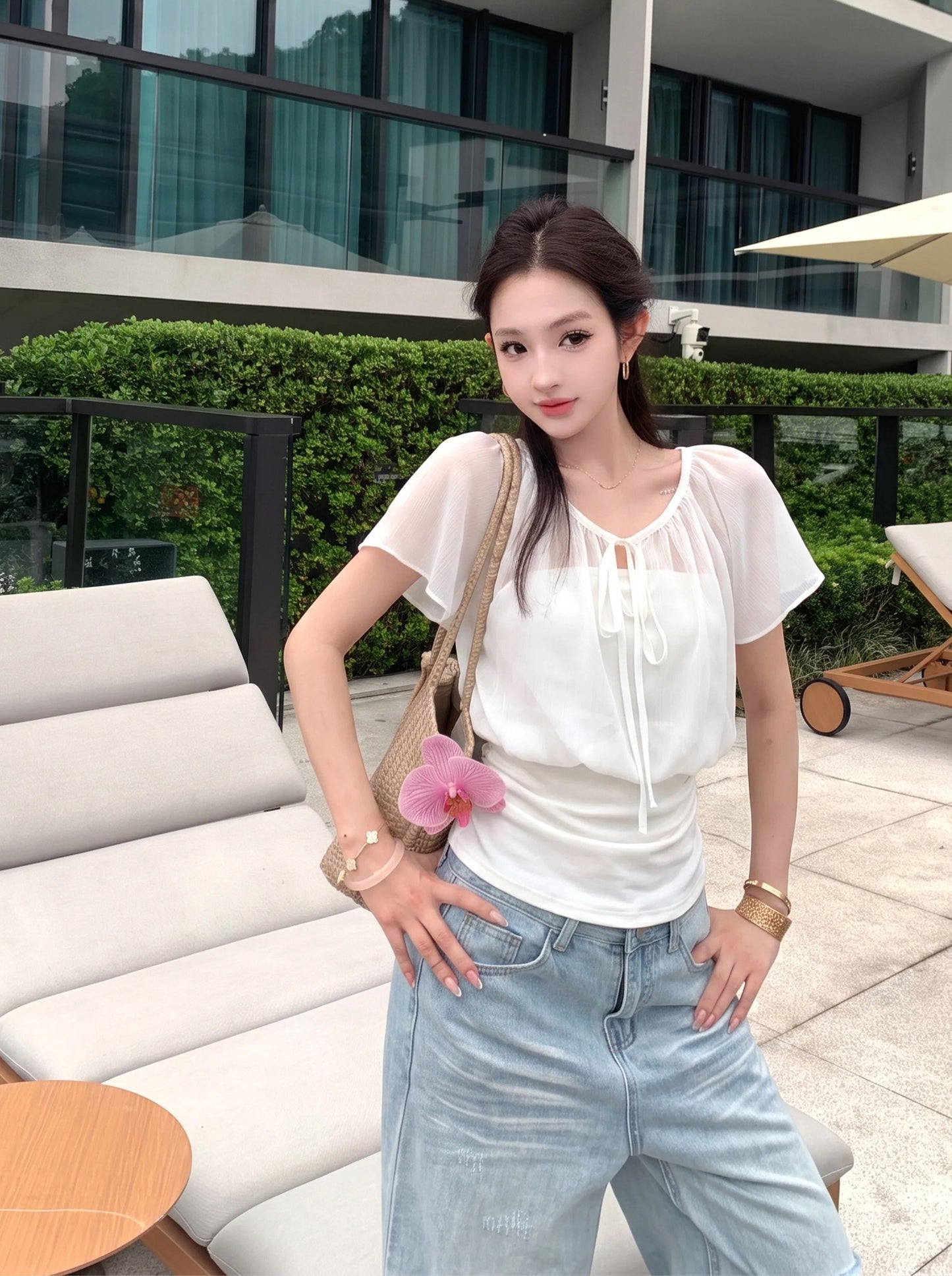 【tops】シアーチュールドッキングトップス Q8845