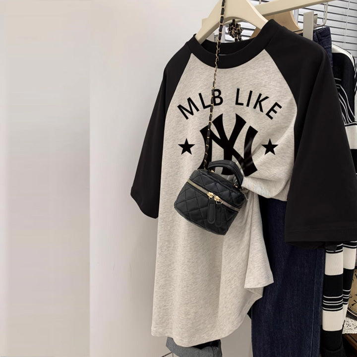 【tops】半袖英字柄TシャツF7548