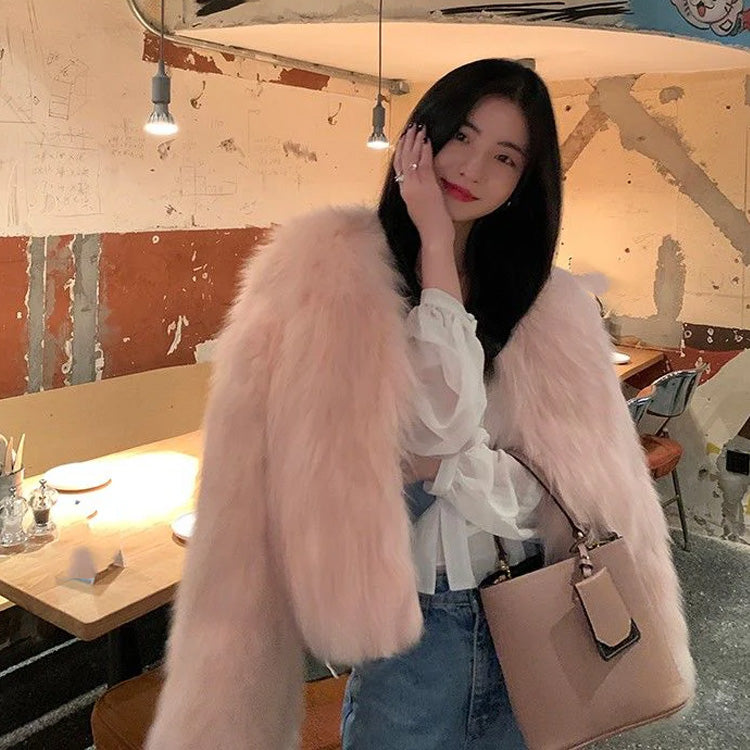 【outer】ファー秋冬厚手アウターコートG24458