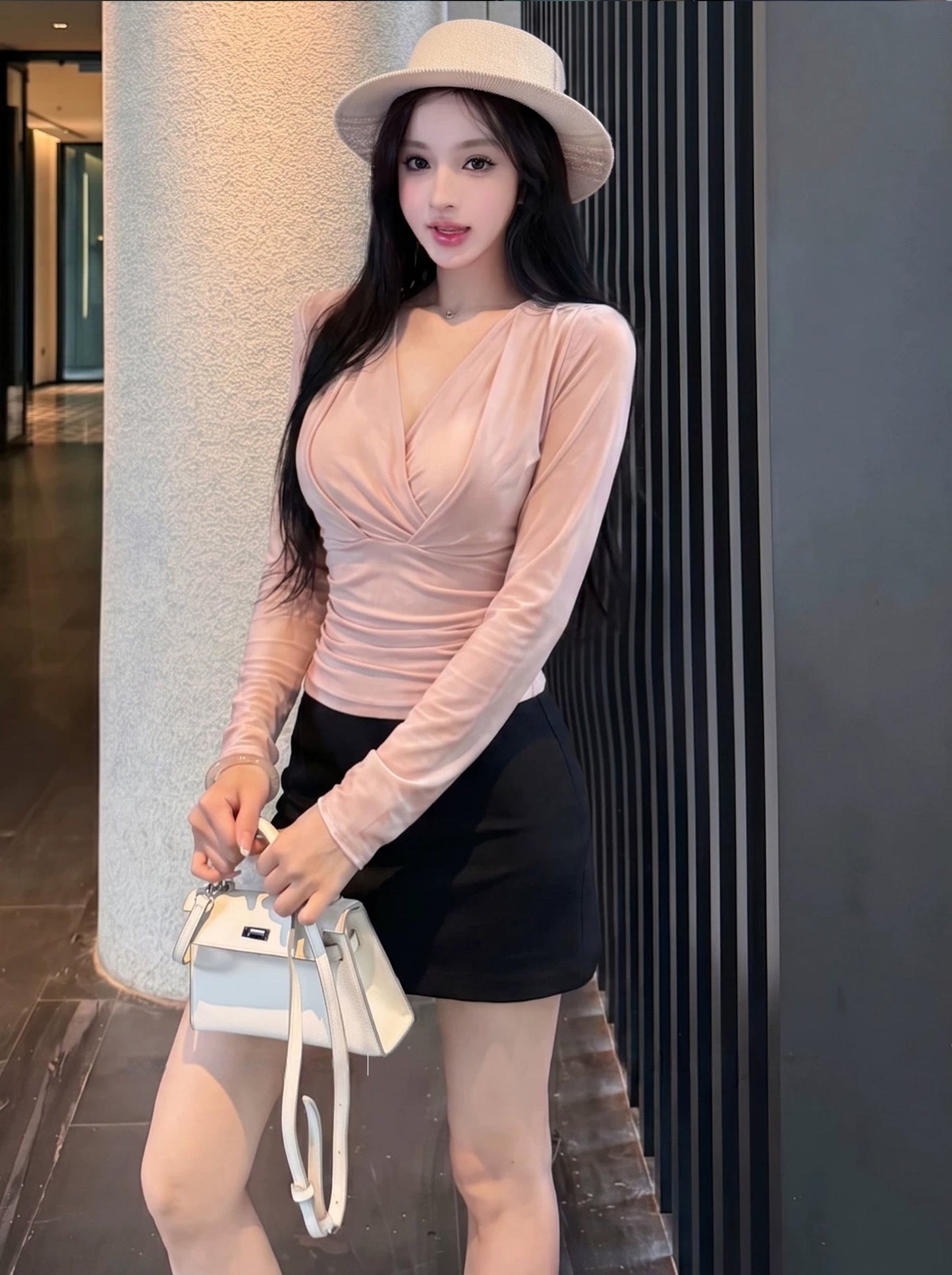 【tops】チュールドッキングトップス Q8743