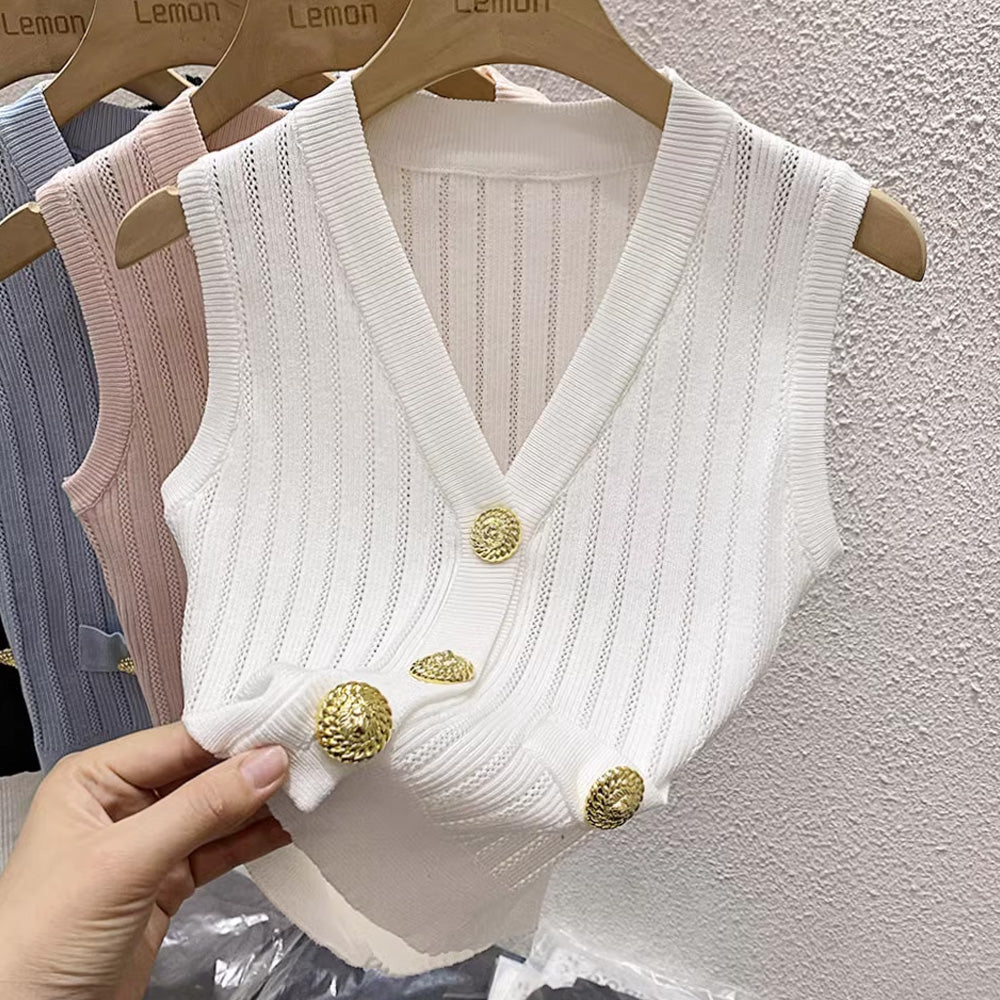 【tops】4色リボン付きキャミソール F7576