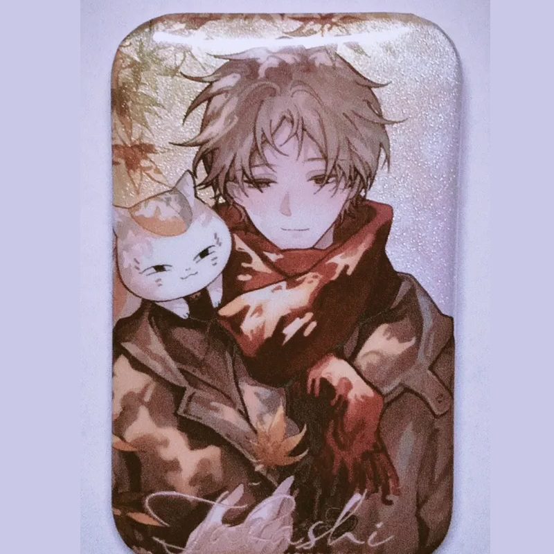 【GOODS】夏目友人帳 円形 長方形 缶バッジ Q2180